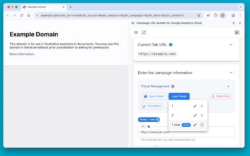 Campaign URL Builder for Google Analytics (GA4)  from Chrome web store to be run with OffiDocs Chromium online