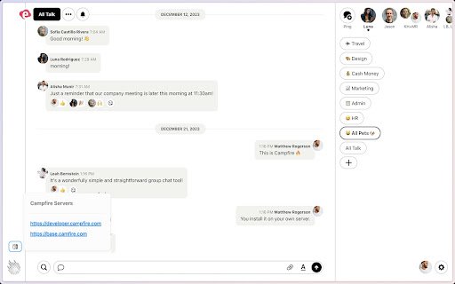 Campfire Servers  from Chrome web store to be run with OffiDocs Chromium online