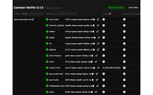 Canister Verifier từ cửa hàng Chrome trực tuyến sẽ được chạy với OffiDocs Chromium trực tuyến