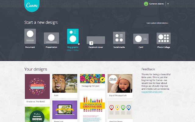 Canva از فروشگاه وب Chrome با OffiDocs Chromium به صورت آنلاین اجرا می شود