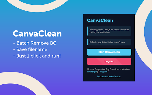 CanvaClean  from Chrome web store to be run with OffiDocs Chromium online