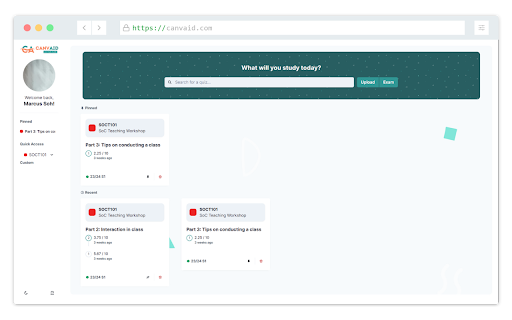 Canvaid Extension  from Chrome web store to be run with OffiDocs Chromium online