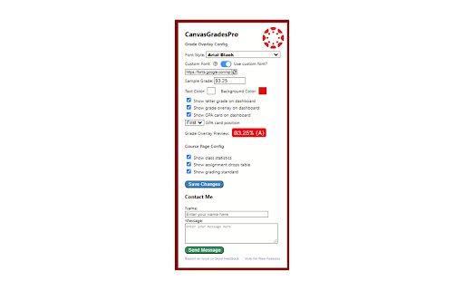 CanvasGradesPro  from Chrome web store to be run with OffiDocs Chromium online