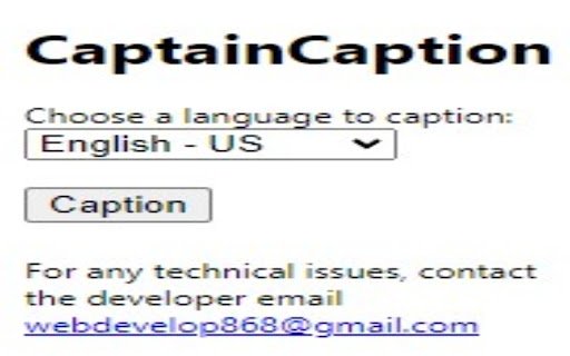 CaptainCaption  from Chrome web store to be run with OffiDocs Chromium online