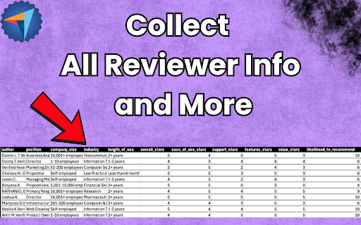 Capterra Scraper Scrape Capterra Reviews And Download To Excel from Chrome web store to be run with OffiDocs Chromium online Capterra Scraper Scrape Capterra Reviews And Download To Excel from Chrome web store to be run with OffiDocs Chromium online