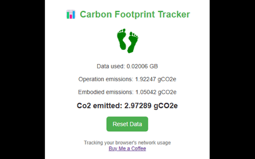Carbon Footprint Tracker  from Chrome web store to be run with OffiDocs Chromium online