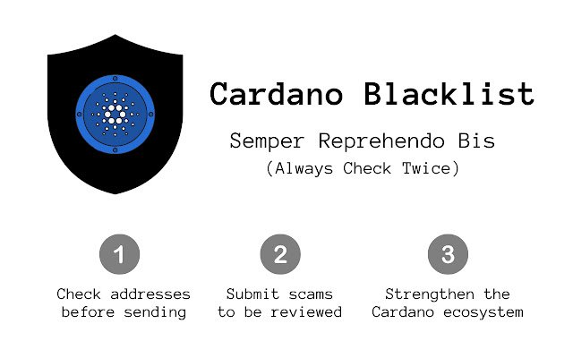 Cardano Blacklist Extension จาก Chrome เว็บสโตร์ที่จะรันด้วย OffiDocs Chromium ทางออนไลน์