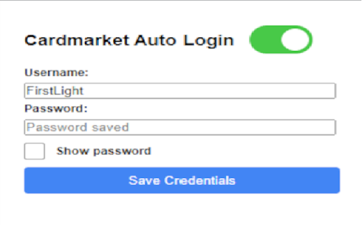 Cardmarket Auto Login  from Chrome web store to be run with OffiDocs Chromium online