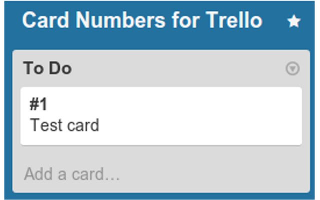 Card Numbers for Trello  from Chrome web store to be run with OffiDocs Chromium online
