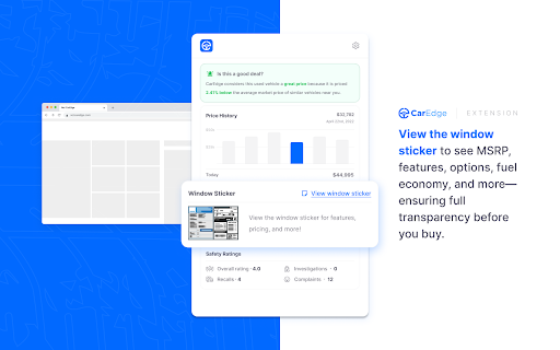 CarEdge Insights  from Chrome web store to be run with OffiDocs Chromium online