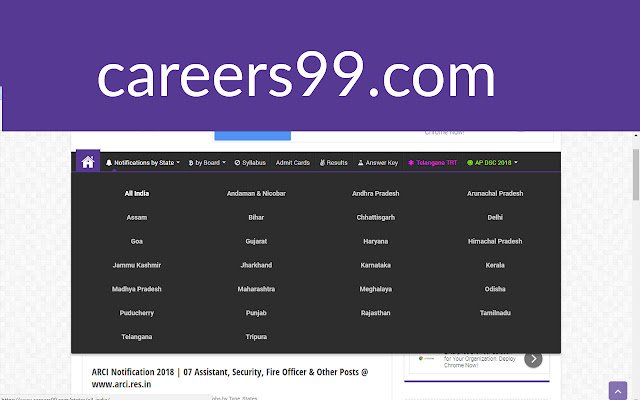 Careers99 de Chrome web store se ejecutará con OffiDocs Chromium en línea