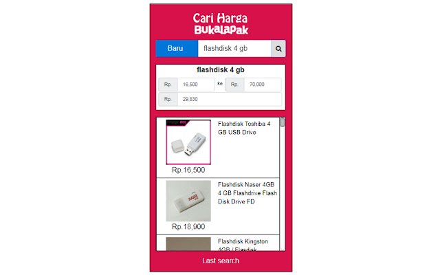 Cari Harga Bukalapak จาก Chrome เว็บสโตร์ที่จะรันด้วย OffiDocs Chromium ออนไลน์