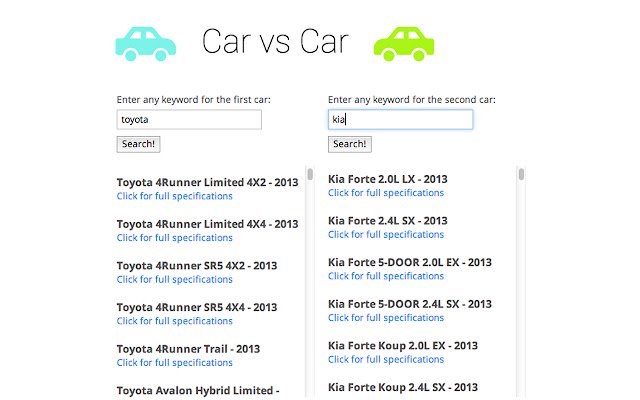 Auto versus auto uit de Chrome-webwinkel, uit te voeren met OffiDocs Chromium online