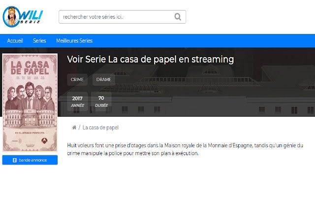 casa de papel streaming vanuit de Chrome-webwinkel om uit te voeren met OffiDocs Chromium online