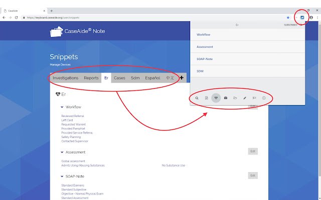 CaseAide® Note aus dem Chrome-Webshop zur Ausführung mit OffiDocs Chromium online