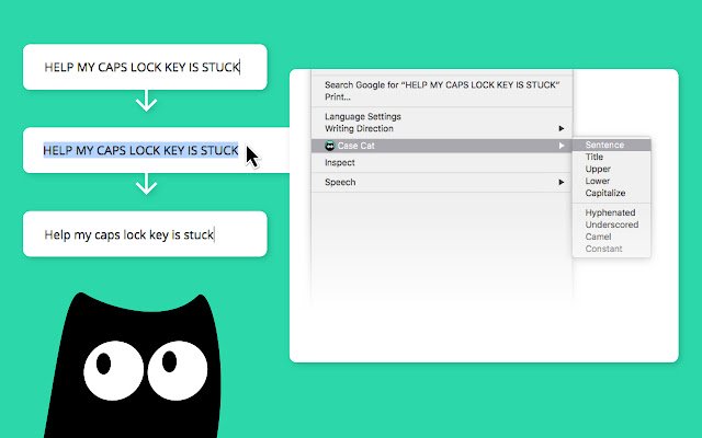 Penukar Teks Case Cat daripada kedai web Chrome untuk dijalankan dengan OffiDocs Chromium dalam talian