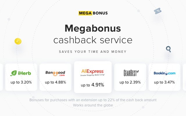 Cash Back Service Megabonus  from Chrome web store to be run with OffiDocs Chromium online