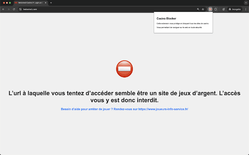 Casino Blocker  from Chrome web store to be run with OffiDocs Chromium online