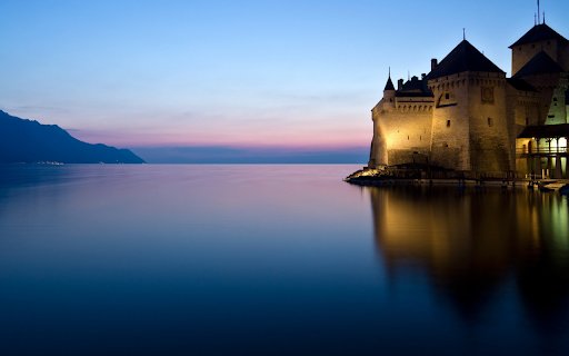 Castle by the Lake at Dusk  from Chrome web store to be run with OffiDocs Chromium online