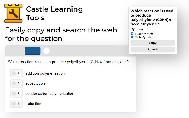 Castle Learning Tools de Chrome web store se ejecutará con OffiDocs Chromium en línea