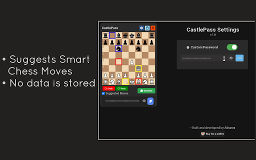 CastlePass Chess password generator  from Chrome web store to be run with OffiDocs Chromium online