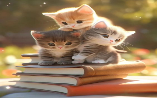 Cat and book wallpapers  from Chrome web store to be run with OffiDocs Chromium online