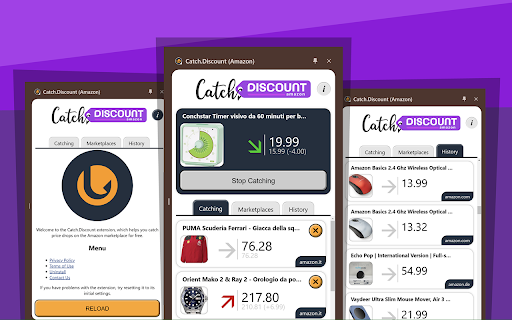 Catch.Discount (Amazon)  from Chrome web store to be run with OffiDocs Chromium online