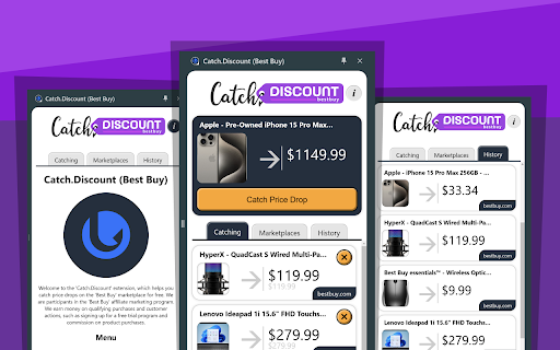 Catch.Discount (Best Buy) from Chrome web store to be run with OffiDocs Chromium online Catch.Discount (Best Buy) from Chrome web store to be run with OffiDocs Chromium online
