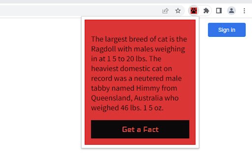 Cat Facts  from Chrome web store to be run with OffiDocs Chromium online