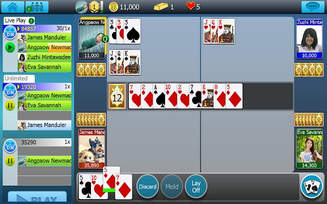 Cazii Game (Rummy/Dummy)  from Chrome web store to be run with OffiDocs Chromium online