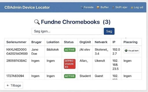 CBAdmin Device Locator  from Chrome web store to be run with OffiDocs Chromium online