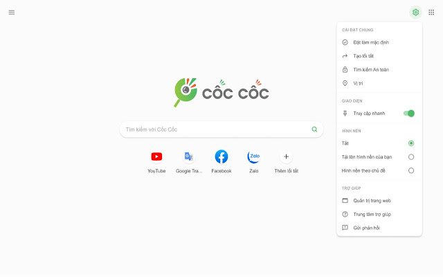 Cốc Cốc Zoek vanuit de Chrome-webwinkel om uit te voeren met OffiDocs Chromium online
