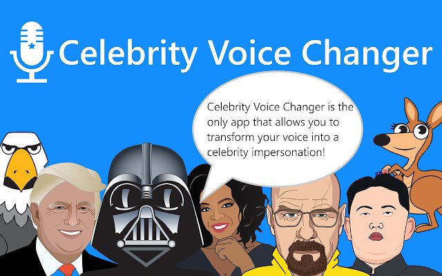 OffiDocs Chromium オンラインで実行される Chrome Web ストアの Celebrity Voice Changer