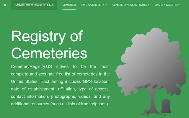 CemeteryRegistry.US  from Chrome web store to be run with OffiDocs Chromium online