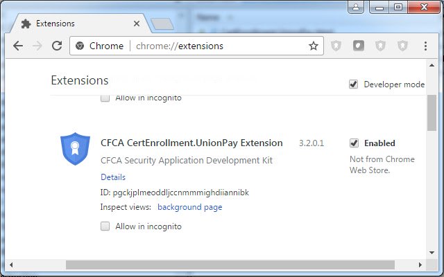 ملحق CFCA CertEnrollment.UnionPay من متجر Chrome الإلكتروني ليتم تشغيله مع OffiDocs Chromium عبر الإنترنت