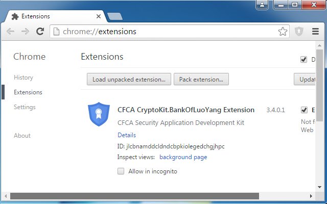 CFCA CryptoKit.BankOfLuoYang Extension  from Chrome web store to be run with OffiDocs Chromium online