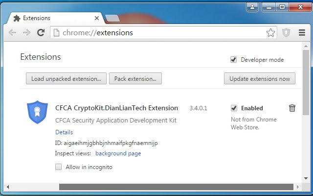 OffiDocs Chromium online で実行される Chrome ウェブストアの CFCA CryptoKit.DianLianTech 拡張機能