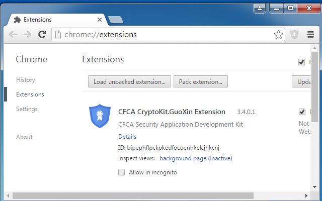 CFCA CryptoKit.GuoXin Extension من متجر Chrome الإلكتروني ليتم تشغيله مع OffiDocs Chromium عبر الإنترنت