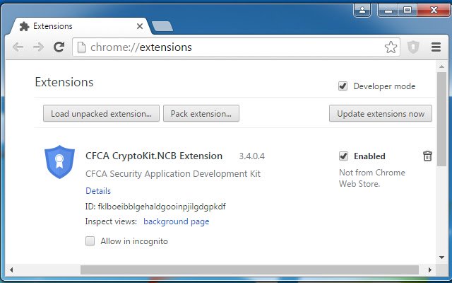La extensión CFCA CryptoKit.NCB de Chrome web store se ejecutará con OffiDocs Chromium en línea