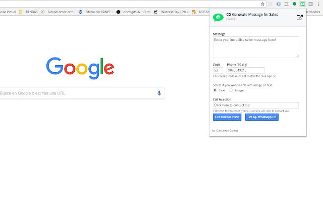 CG Generate Messages  from Chrome web store to be run with OffiDocs Chromium online