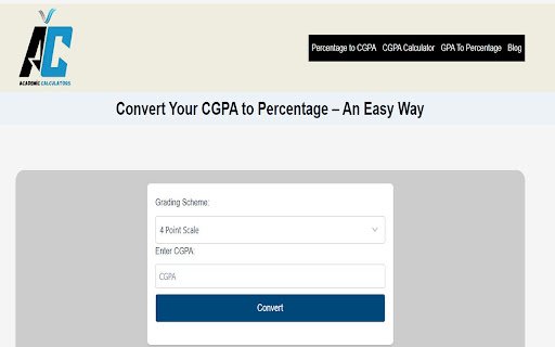 CGPA to Percentage Calculator  from Chrome web store to be run with OffiDocs Chromium online