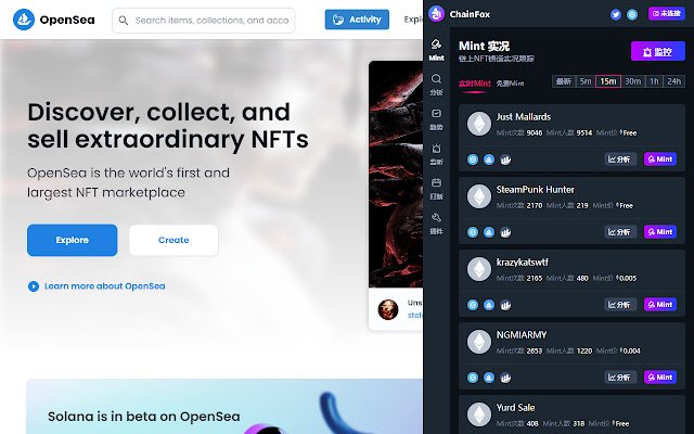 chainfox aus dem Chrome Web Store soll mit OffiDocs Chromium online betrieben werden