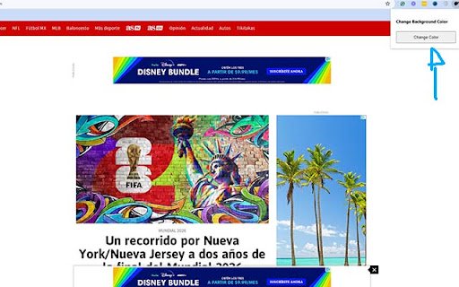 Change Background Color  from Chrome web store to be run with OffiDocs Chromium online