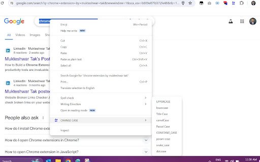 ChangeCase  from Chrome web store to be run with OffiDocs Chromium online