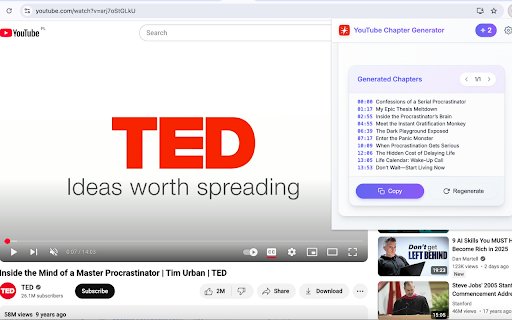 Chapters Pro: AI YouTube Chapter Generator  from Chrome web store to be run with OffiDocs Chromium online