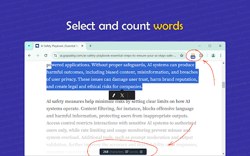 Character Counter  from Chrome web store to be run with OffiDocs Chromium online