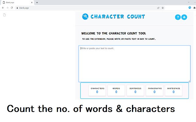 La herramienta Character Count de Chrome web store se ejecutará con OffiDocs Chromium en línea