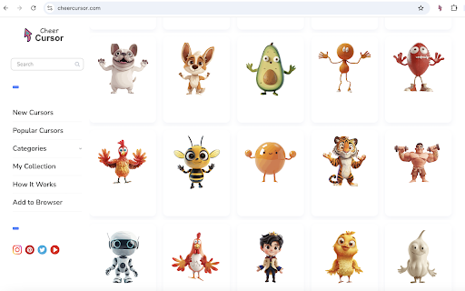 Character Cursor  from Chrome web store to be run with OffiDocs Chromium online
