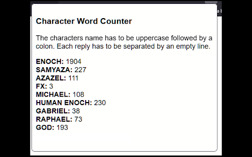 Character Word Counter  from Chrome web store to be run with OffiDocs Chromium online