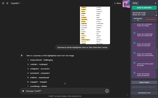 Chat2Anki from Chrome web store to be run with OffiDocs Chromium online Chat2Anki from Chrome web store to be run with OffiDocs Chromium online